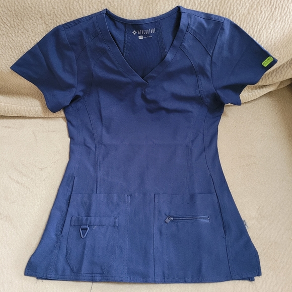 Medcouture navy scrub top women's XS - Picture 4 of 5